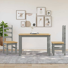 vidaXL Dining Chairs 2 pcs "Corona" Grey 42x47x107 cm Solid Wood Pine 3