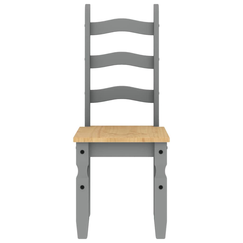 vidaXL Dining Chairs 2 pcs "Corona" Grey 42x47x107 cm Solid Wood Pine 4