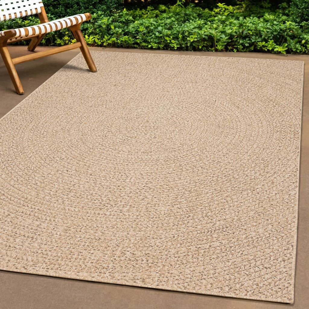 vidaXL Rug ZIZUR Jute Look Indoor and Outdoor Round Brown
