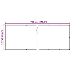 vidaXL Balcony Privacy Screen White 700x120 cm PVC 6