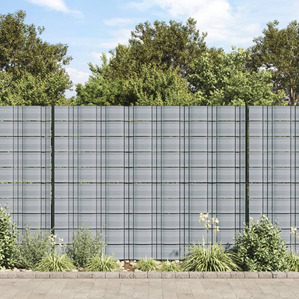 vidaXL Garden Privacy Screens 10 pcs Grey 252.5x19 cm PVC 1