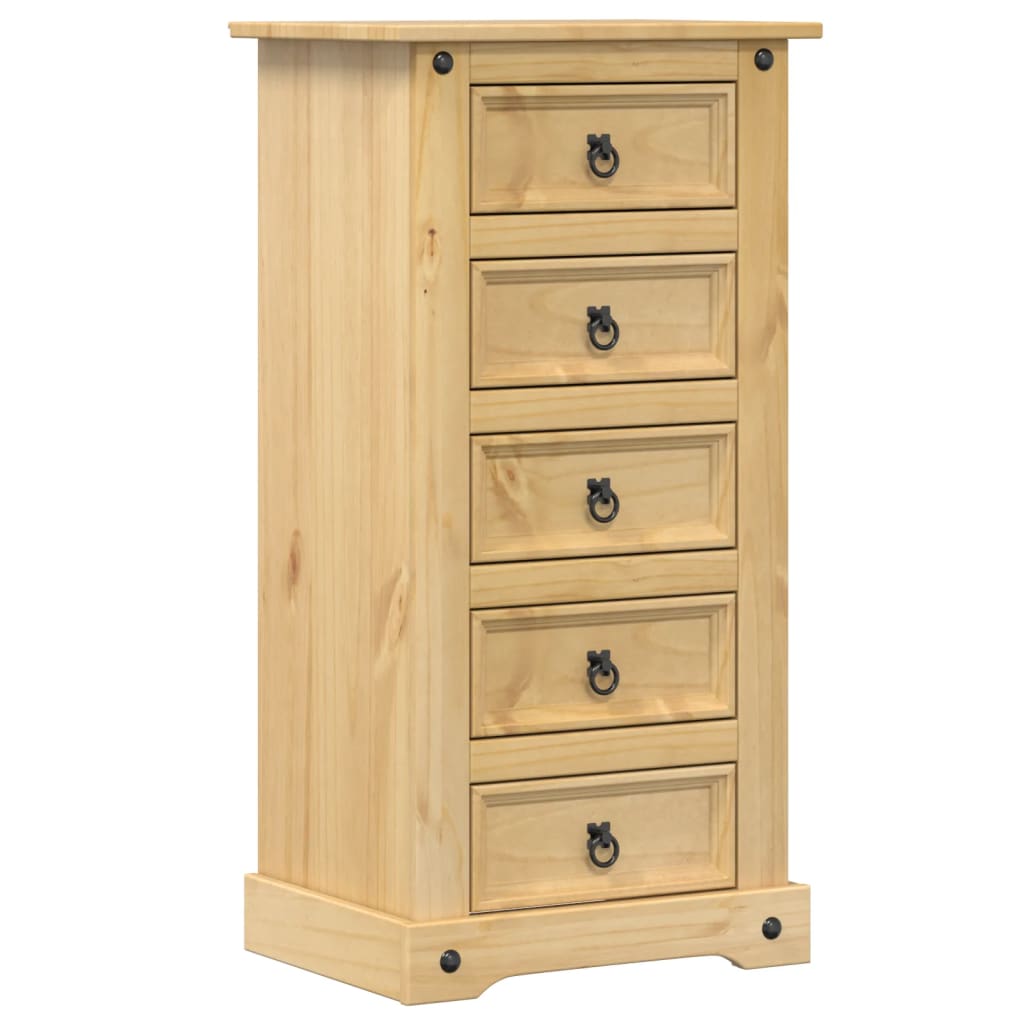 vidaXL Bedside Cabinet Corona 53x39x103 cm Solid Wood Pine 2