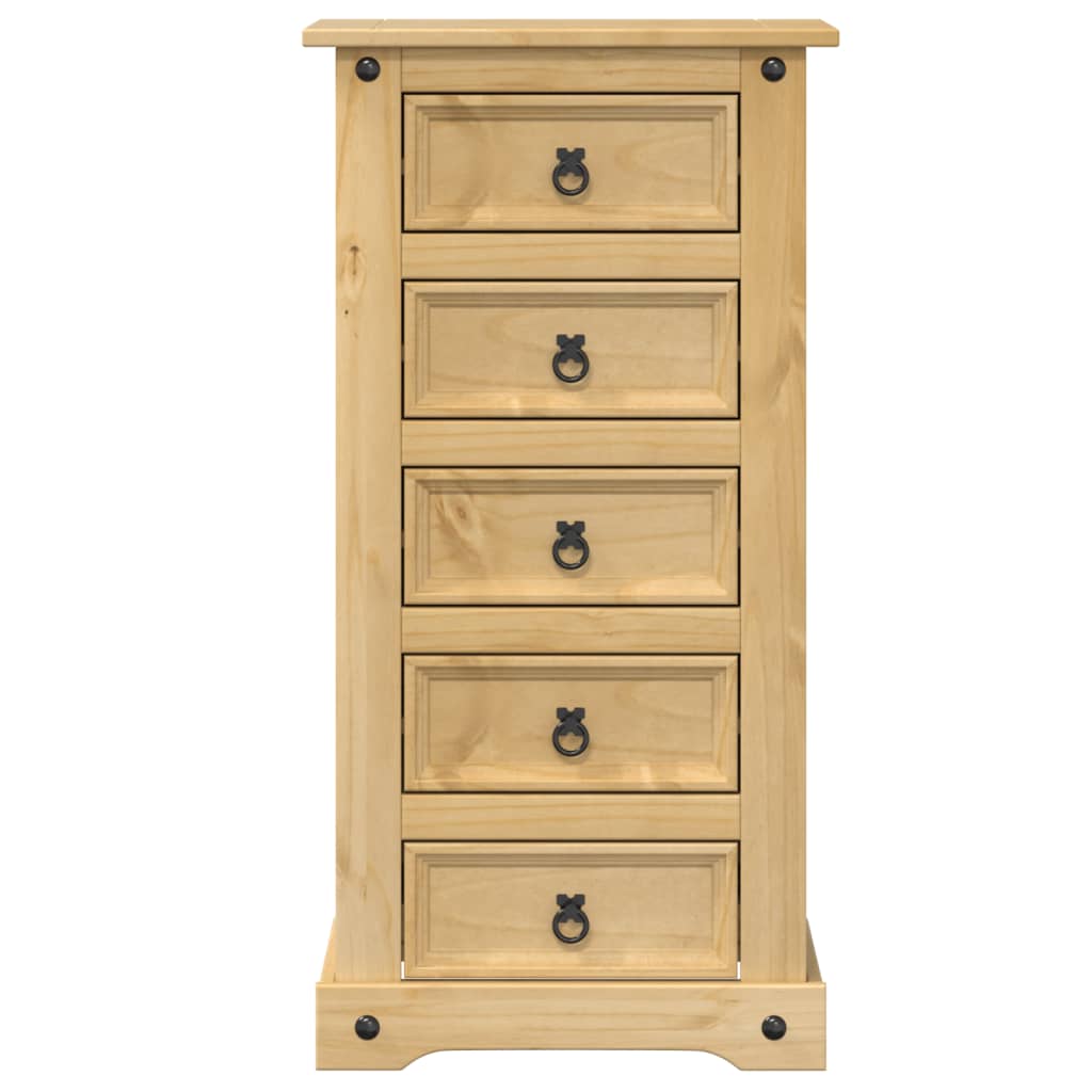 vidaXL Bedside Cabinet Corona 53x39x103 cm Solid Wood Pine 3