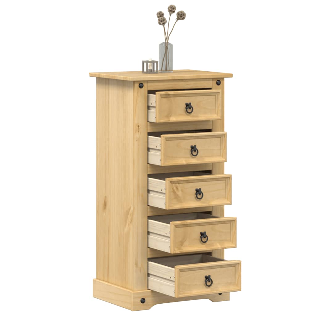 vidaXL Bedside Cabinet Corona 53x39x103 cm Solid Wood Pine 1