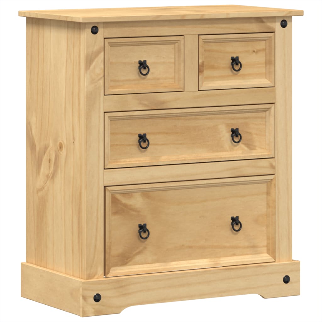 vidaXL Chest of Drawers "Corona" 80x43x91 cm Solid Wood Pine 2