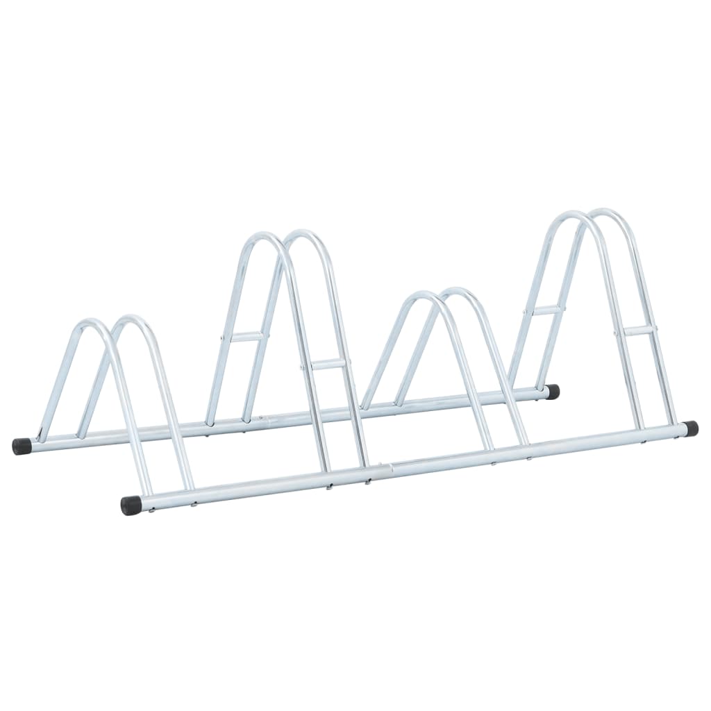 vidaXL Bicycle Stand for 4 Bikes Floor Freestanding Galvanised Steel 1