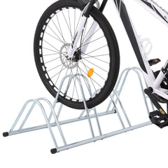 vidaXL Bicycle Stand for 4 Bikes Floor Freestanding Galvanised Steel 2