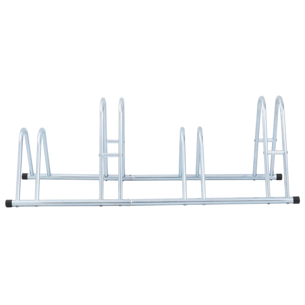vidaXL Bicycle Stand for 4 Bikes Floor Freestanding Galvanised Steel 3