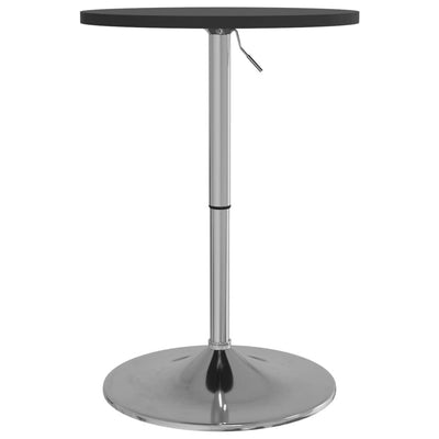 Bar Table Black 50x50x90 cm Engineered Wood and Chromed Steel