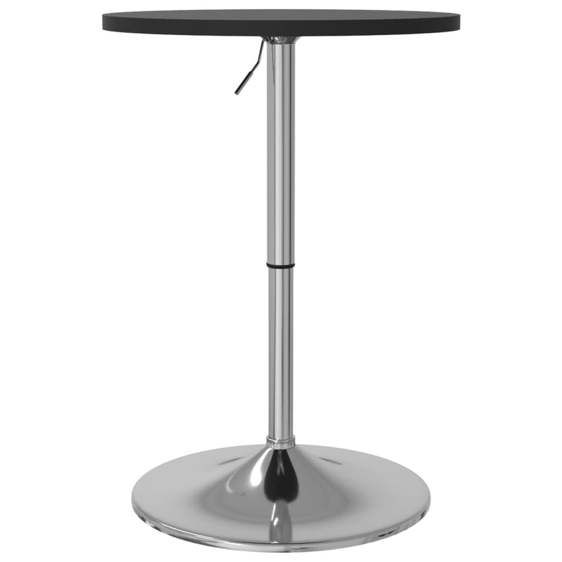 Bar Table Black 50x50x90 cm Engineered Wood and Chromed Steel