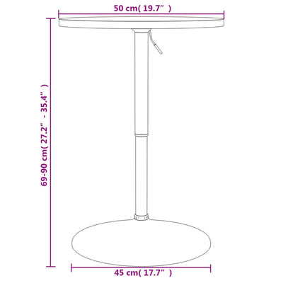 Bar Table Black 50x50x90 cm Engineered Wood and Chromed Steel