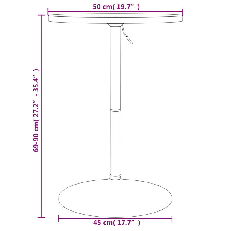 Bar Table Black 50x50x90 cm Engineered Wood and Chromed Steel