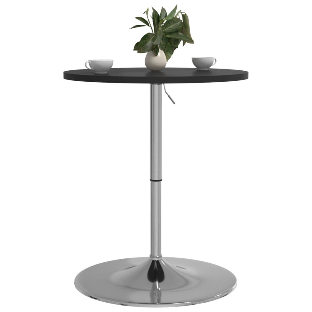 vidaXL Bar Table Black 60x60x90 cm Engineered Wood and Chromed Steel 4
