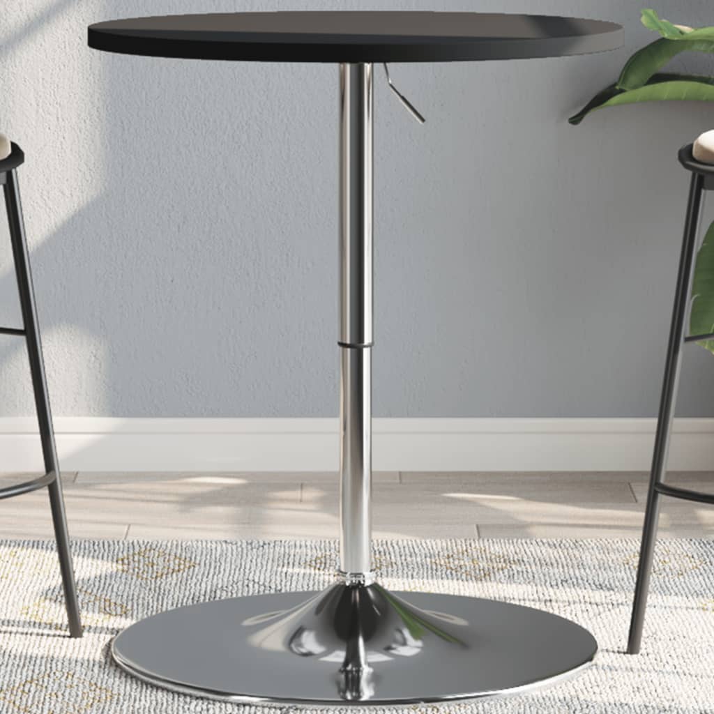vidaXL Bar Table Black 60x60x90 cm Engineered Wood and Chromed Steel 1