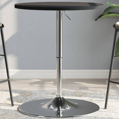 vidaXL Bar Table Black 60x60x90 cm Engineered Wood and Chromed Steel 1