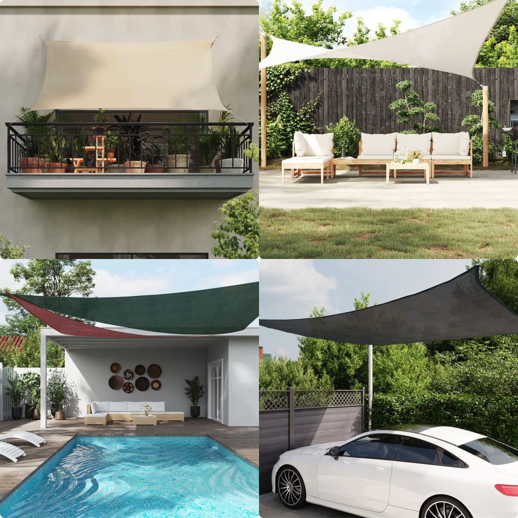 vidaXL Sunshade Sail 160 g/m² Rectangular Light Grey 5x8 m HDPE 1