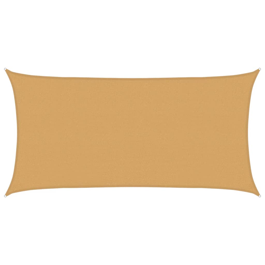 Sunshade Sail 160 g/m² 2.5x5 m HDPE Width 2.5 m Drop 5 m Sand