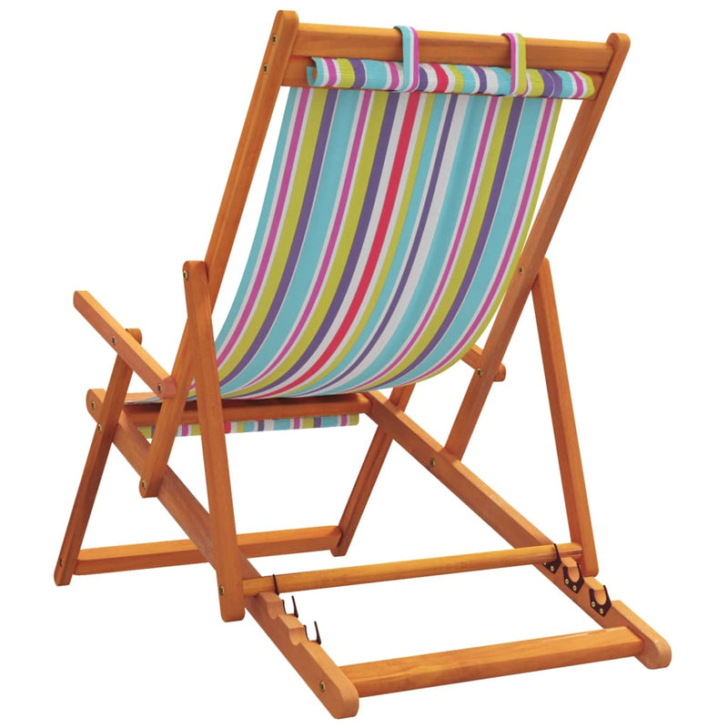 Folding Beach Chairs 2 pcs Multicolour Fabric