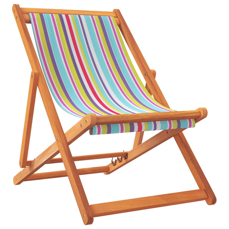 Folding Beach Chairs 2 pcs Multicolour Fabric