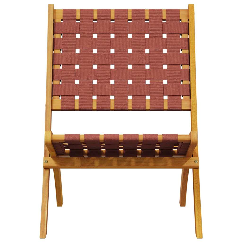Folding Chairs 2 pcs Solid Wood Red With table