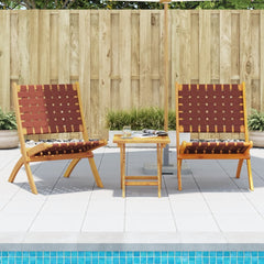 Folding Chairs 2 pcs Solid Wood Red With table