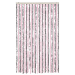 vidaXL Fly Curtain Silver Grey and Pink 118x220 cm Chenille 3