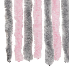 vidaXL Fly Curtain Silver Grey and Pink 118x220 cm Chenille 6