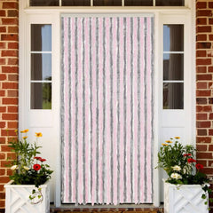 vidaXL Fly Curtain Silver Grey and Pink 118x220 cm Chenille 1