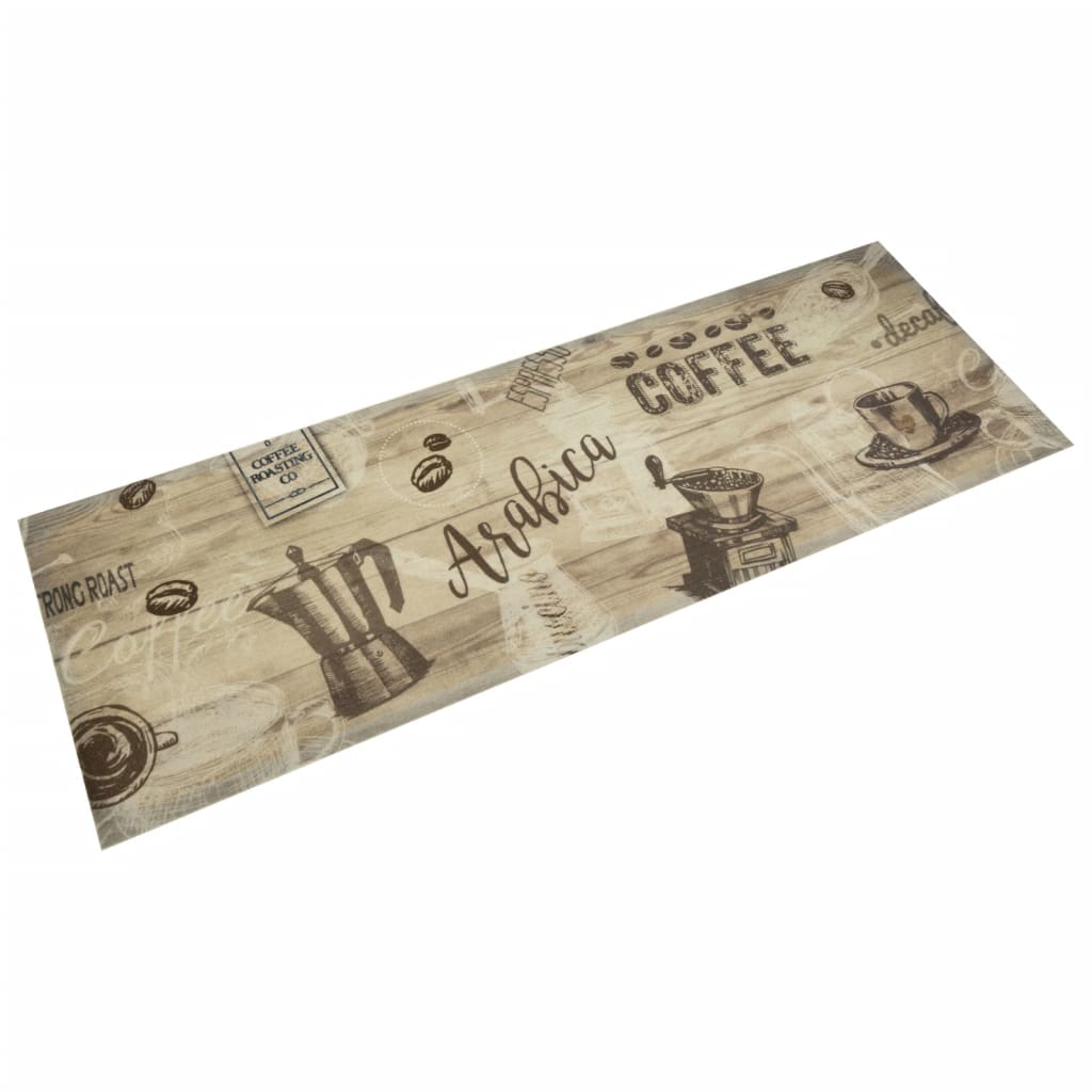 vidaXL Kitchen Rug | Coffee Brown | Velvet_Top:100% Polyamide; Latex_Backing 1