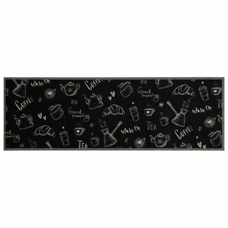 Kitchen Rug Washable Morning Black 60x180 cm Velvet