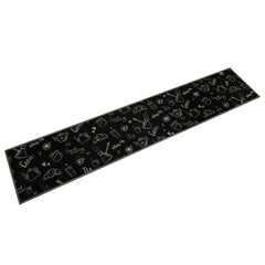 vidaXL Kitchen Rug Washable Morning Black 60x300 cm Velvet 1