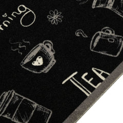 vidaXL Kitchen Rug Washable Morning Black 60x300 cm Velvet 3