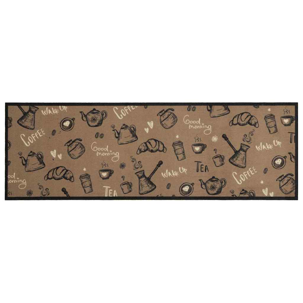 vidaXL Kitchen Rug | Morning Brown | Velvet (100% polyamide) | 60x180 cm 2