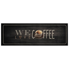 vidaXL Kitchen Rug Washable Coffee Text 60x180 cm Velvet 2