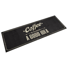 vidaXL Kitchen Rug Washable Coffee Text 60x180 cm Velvet 1