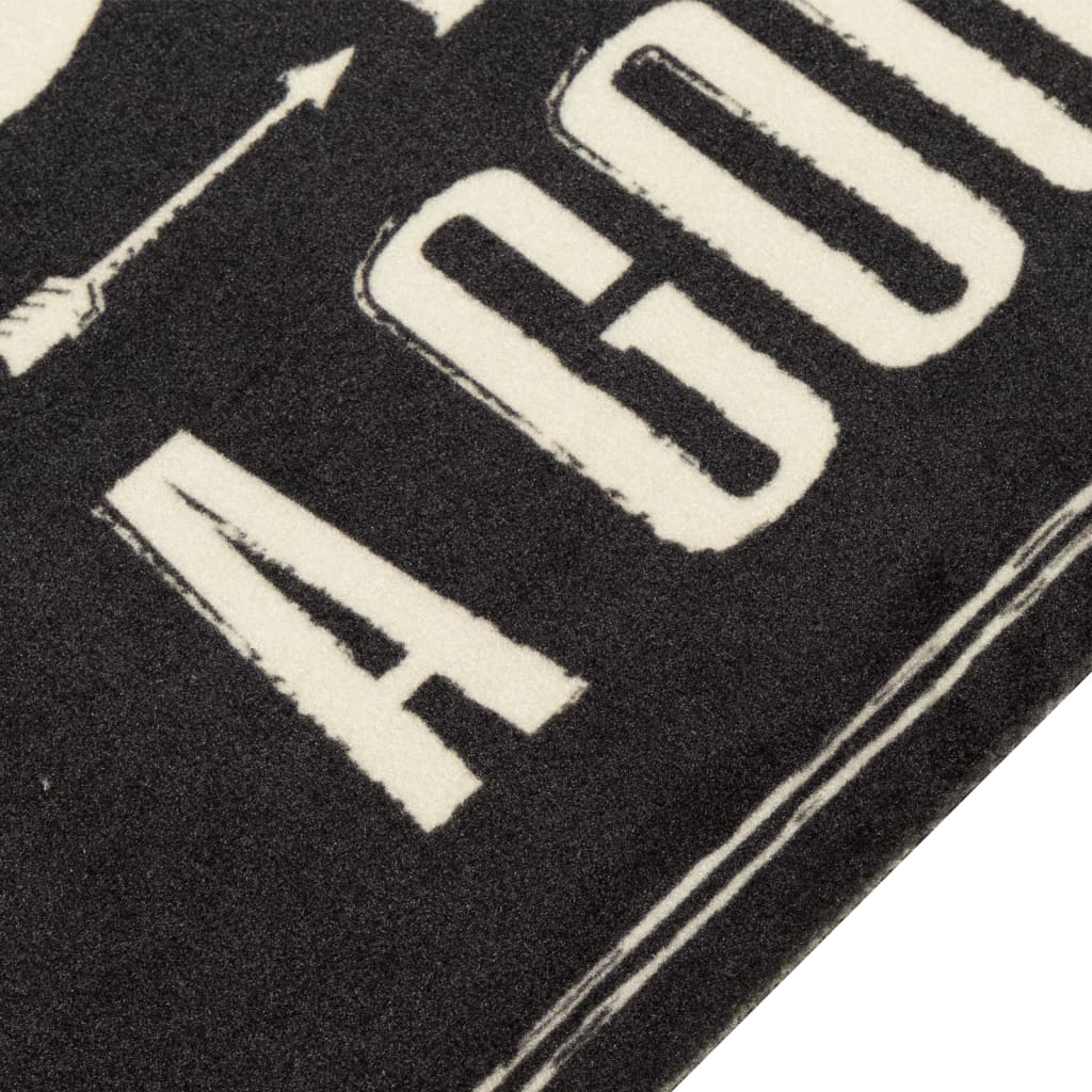 vidaXL Kitchen Rug Washable Coffee Text 60x180 cm Velvet 3