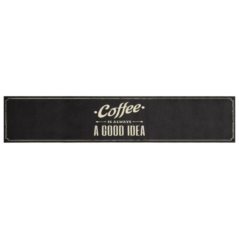 Kitchen Rug Washable Coffee Text 60x300 cm Velvet