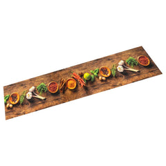 vidaXL Kitchen Rug Washable Spices 60x180 cm Velvet 1