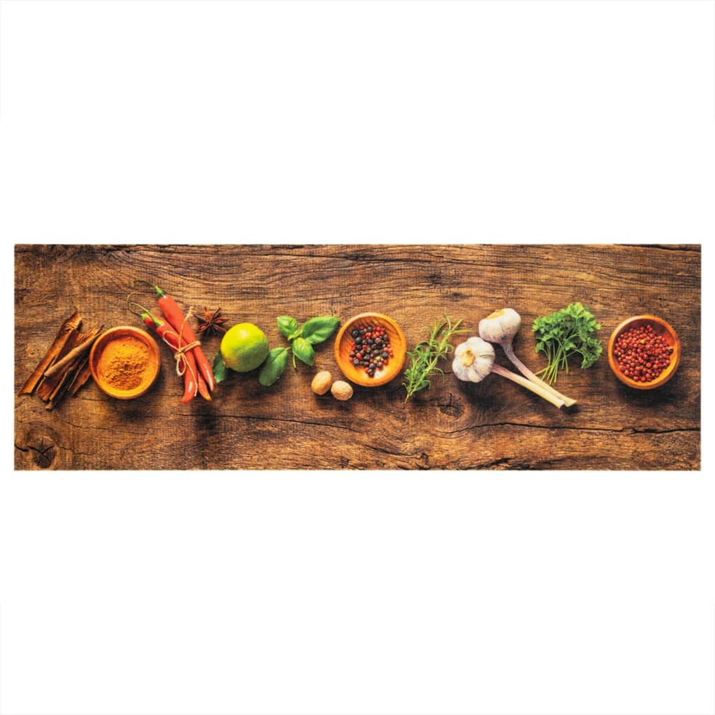 vidaXL Kitchen Rug Washable Spices 60x180 cm Velvet 2