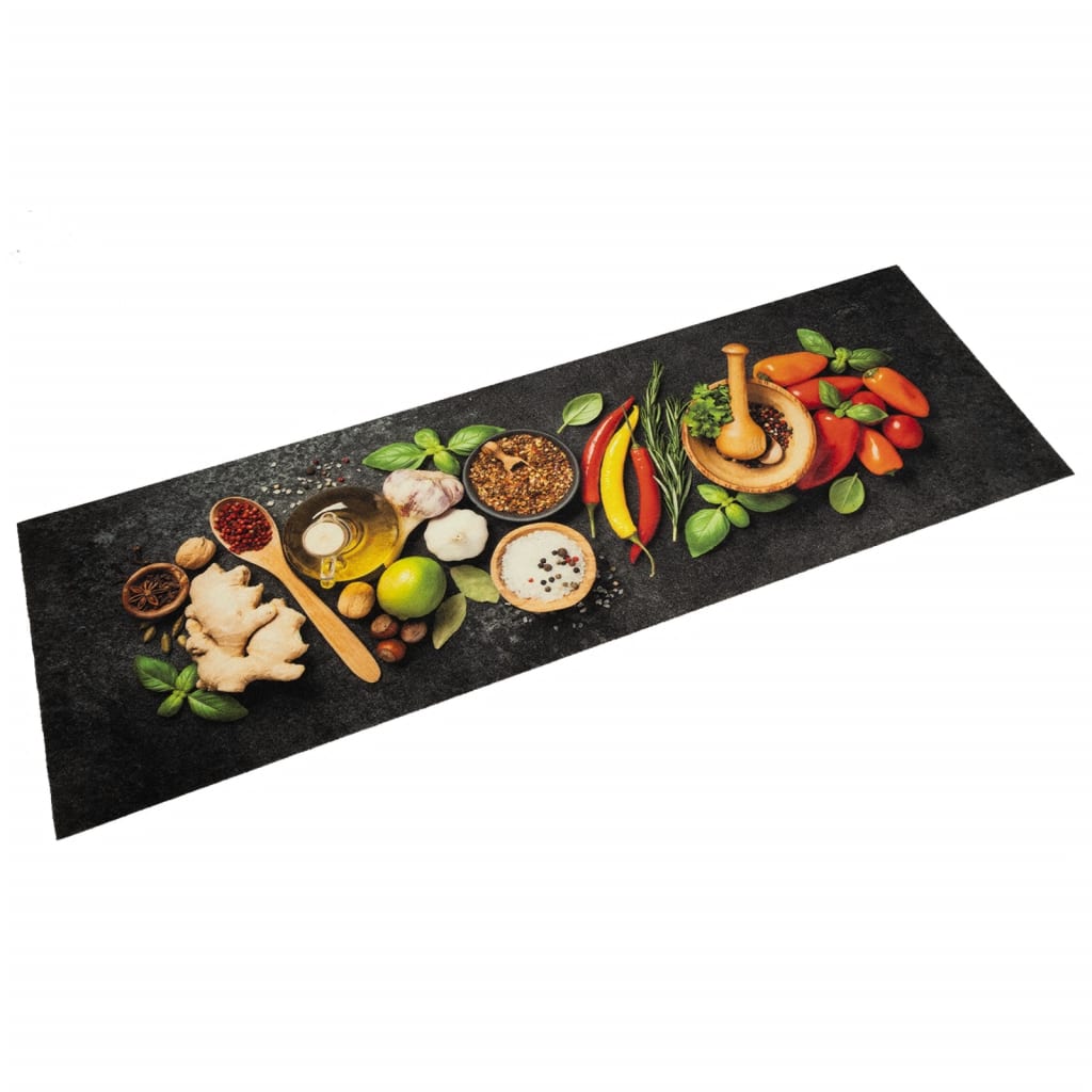 vidaXL Kitchen Rug Washable Spices 60x180 cm Velvet 1