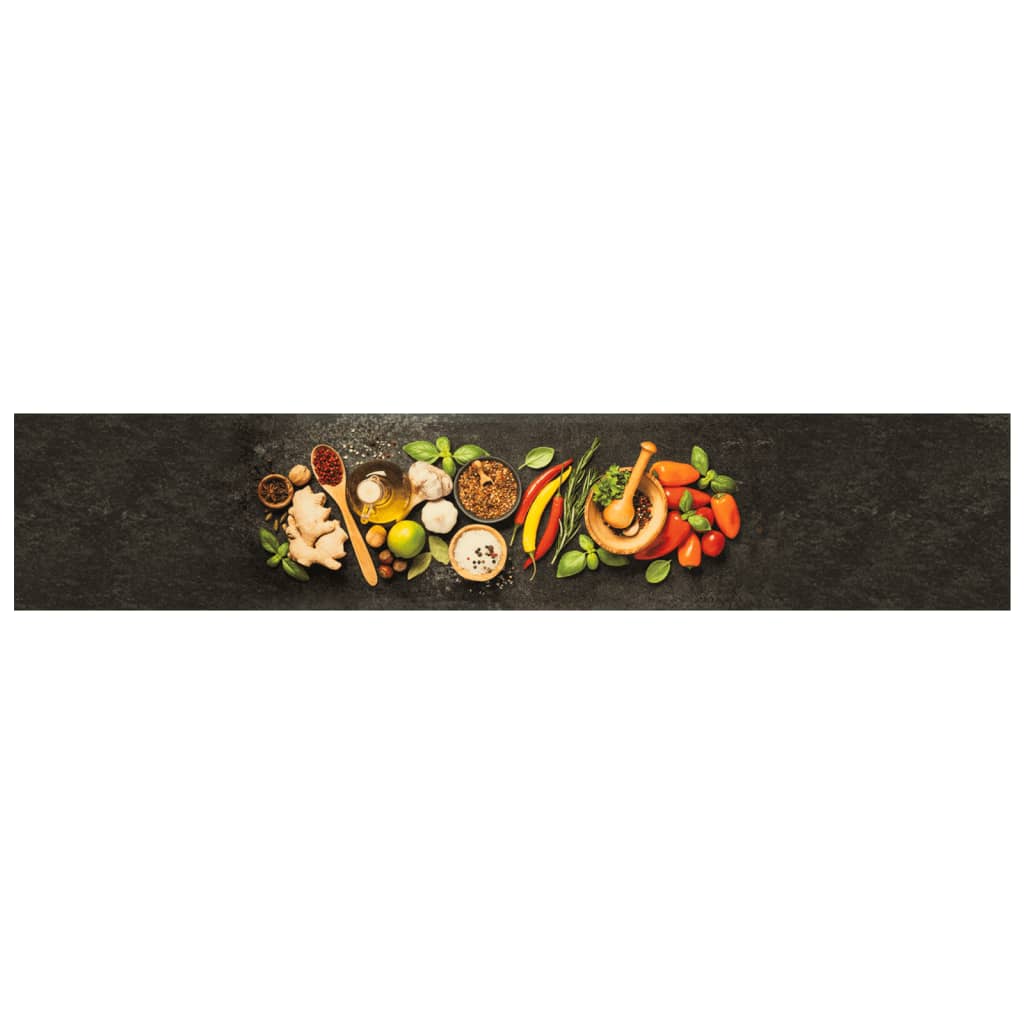 vidaXL Kitchen Rug Washable Spices 60x300 cm Velvet 2