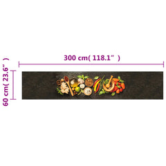 vidaXL Kitchen Rug Washable Spices 60x300 cm Velvet 5