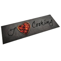 vidaXL Kitchen Rug Washable Cooking Text 60x180 cm Velvet 1
