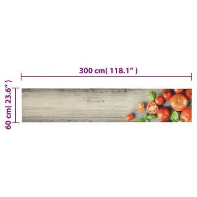 Kitchen Rug Washable Tomatoes 60x300 cm Velvet