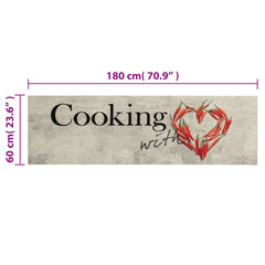 vidaXL Kitchen Rug Washable Peper Cooking 60x180 cm Velvet 5