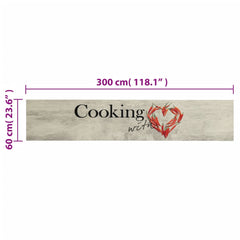 vidaXL Kitchen Rug Washable Peper Cooking 60x300 cm Velvet 5