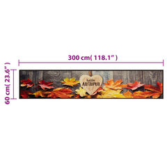 vidaXL Kitchen Rug Washable Autumn 60x300 cm Velvet 5