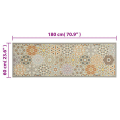 vidaXL Kitchen Rug Washable Hexagon Pastel 60x180 cm Velvet 5