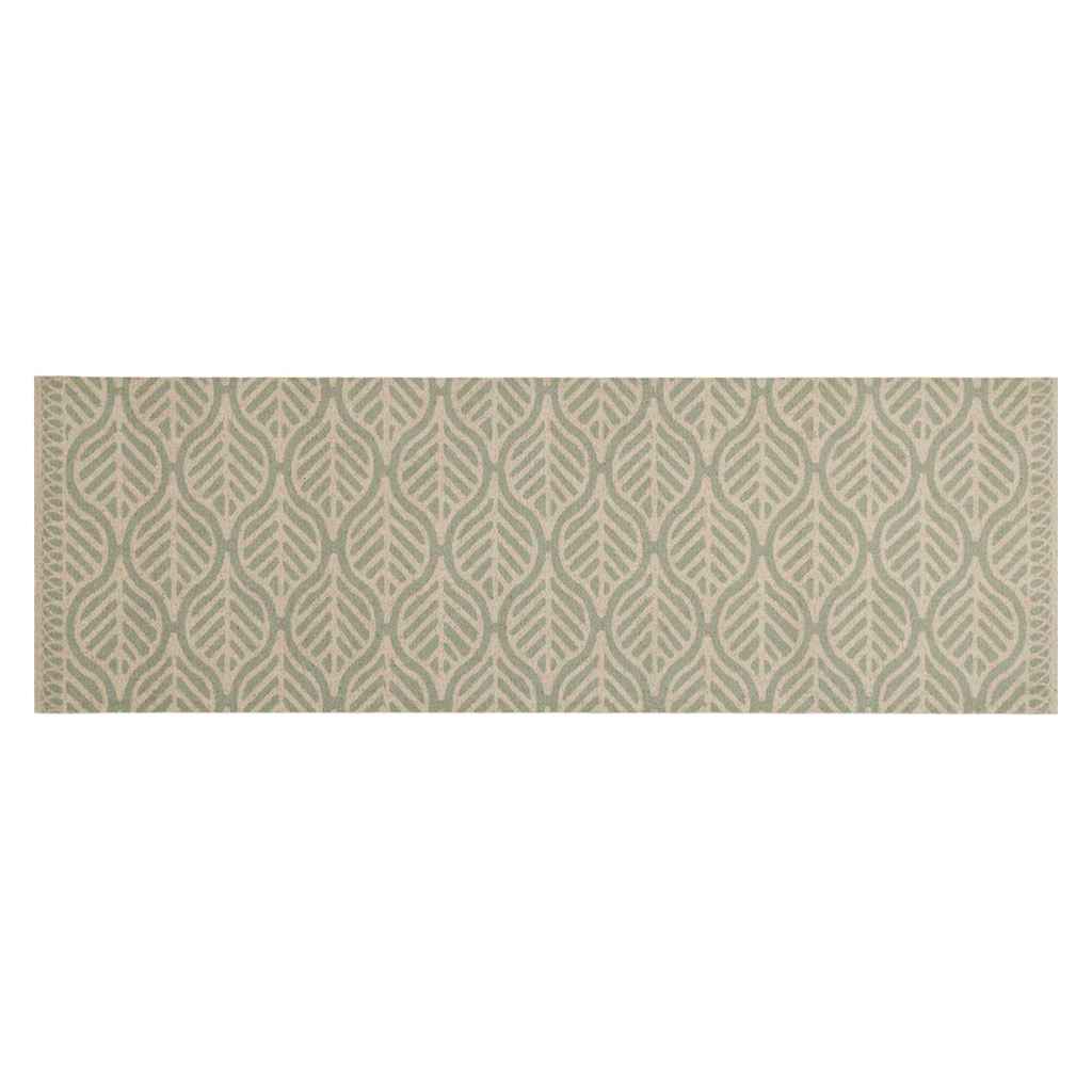 vidaXL Kitchen Rug Washable Leaves 60x180 cm Velvet 2