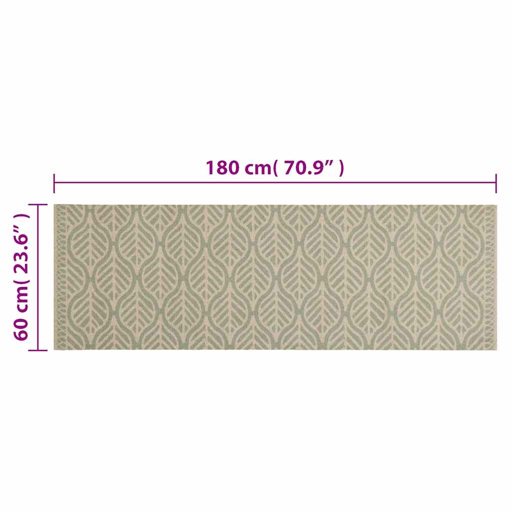 vidaXL Kitchen Rug Washable Leaves 60x180 cm Velvet 5